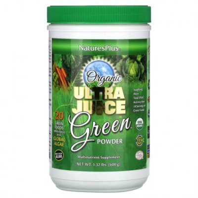 NaturesPlus, Органический зеленый порошок Ultra Juice, 600 г (1,32 фунта) / Смеси зелени и суперфудов | Аптека | V4.Ru: Маркетплейс