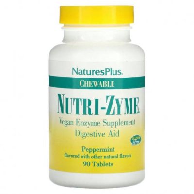 NaturesPlus, Жевательные Nutri-Zyme, перечная мята, 90 таблеток / Пищеварительные ферменты | Аптека | V4.Ru: Маркетплейс