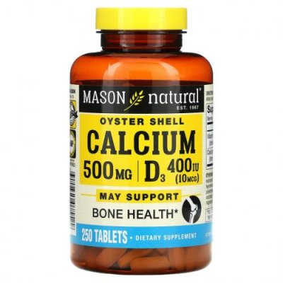 Mason Natural, Oyster Shell Calcium Plus D3`` 250 таблеток / Кальций плюс витамин D | Аптека | V4.Ru: Маркетплейс