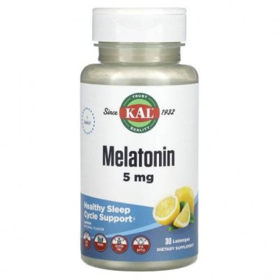 KAL, Melatonin, Lemon, 5 mg, 30 Lozenges / Мелатонин | Аптека | V4.Ru: Маркетплейс