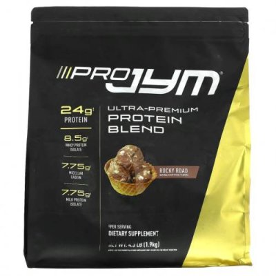 JYM Supplement Science, Pro JYM, протеиновая смесь ультрапремиального качества, Rocky Road, 1,9 кг (4,3 фунта) / Сывороточные белковые смеси | Аптека | V4.Ru: Маркетплейс