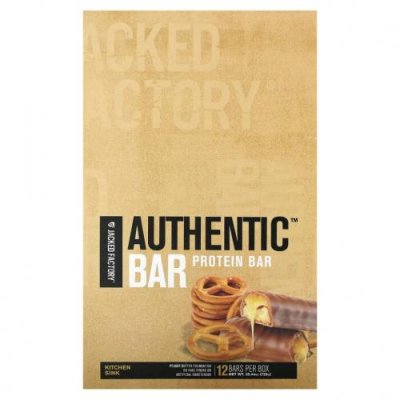 Jacked Factory, Authentic Bar, протеиновый батончик, кухонная раковина, 12 батончиков, 60 г (2,12 унции) / Батончики с сывороточным белком | Аптека | V4.Ru: Маркетплейс