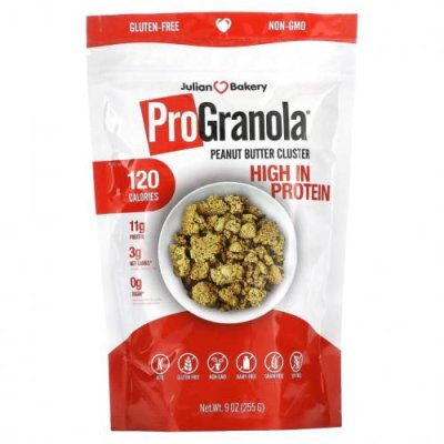 Julian Bakery, ProGranola, арахисовая паста, 255 г (9 унций) / Гранола | Аптека | V4.Ru: Маркетплейс