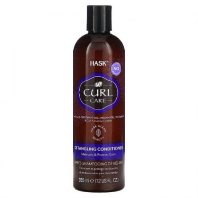 Hask Beauty, Curl Care, кондиционер для распутывания волос, для всех типов локонов, 355 мл (12 жидк. Унций) / Кондиционер | Аптека | V4.Ru: Маркетплейс