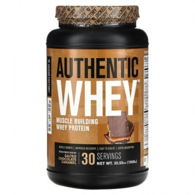 Jacked Factory, Authentic Whey, сывороточный протеин для наращивания мышечной массы, соленый шоколад и карамель, 1008 г (35,55 унции) / Сывороточные белковые смеси | Аптека | V4.Ru: Маркетплейс