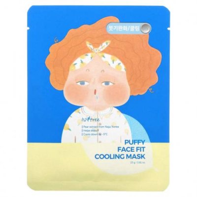 Isntree, Охлаждающая маска для лица Puffy Face Fit, 10 шт. Масок, 23 г (0,81 унции) / Тканевые маски | Аптека | V4.Ru: Маркетплейс