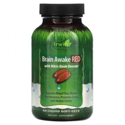 Irwin Naturals, Brain Awake Red, добавка для улучшения работы мозга, 60 желатиновых капсул / Препараты для памяти и когнитивных функций | Аптека | V4.Ru: Маркетплейс