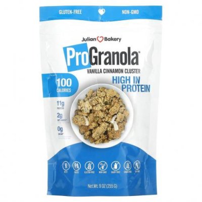 Julian Bakery, Pro Granola, ваниль и корица, 255 г (9 унций) / Гранола | Аптека | V4.Ru: Маркетплейс