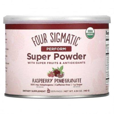 Four Sigmatic, Perform Super Powder, малина и гранат, 140 г (4,94 унции) / Смеси зелени и суперфудов | Аптека | V4.Ru: Маркетплейс