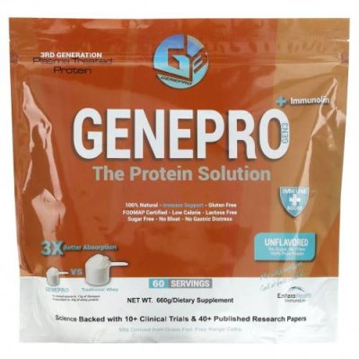 GENEPRO, The Protein Solution + Immunolin, без добавок, 660 г / Изолят сывороточного протеина | Аптека | V4.Ru: Маркетплейс