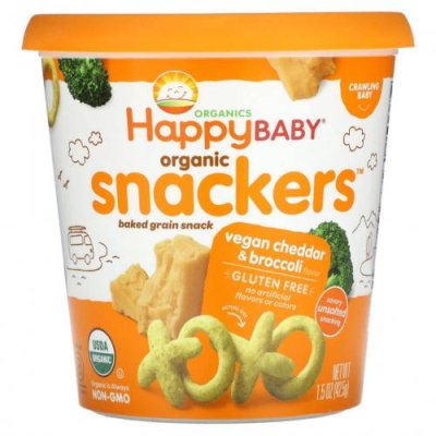 Happy Family Organics, Happy Baby, органические закуски, веганский чеддер и брокколи, 42,5 г (1,5 унции) / Снеки, батончики и продукты, которые едят руками | Аптека | V4.Ru: Маркетплейс