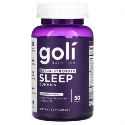 Goli Nutrition, Sleep, повышенная сила действия, 10 мг, 50 жевательных таблеток / Снотворные | Аптека | V4.Ru: Маркетплейс