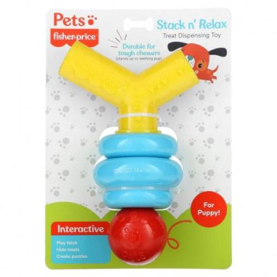 Fisher-Price, Pets, Stack n 'Relax Treat Dispensing Toy, для собак, 1 жевательная игрушка / Лакомства для питомцев | Аптека | V4.Ru: Маркетплейс