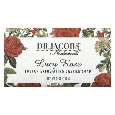 Dr. Jacobs Naturals, Отшелушивающее кастильское мыло с люфой, Lucy Rose, 142 г (5 унций) / Кастильское мыло | Аптека | V4.Ru: Маркетплейс