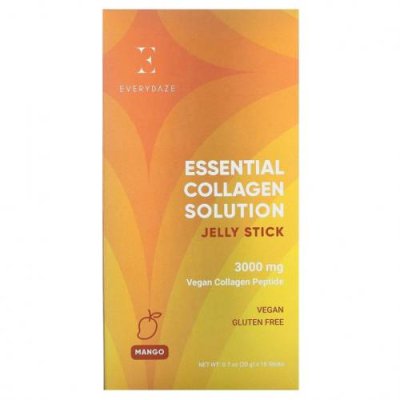 Everydaze, Essential Collagen Solution, желе в стиках, манго, 3000 мг, 10 стиков по 20 г (0,7 унции) / Коллаген, добавки | Аптека | V4.Ru: Маркетплейс