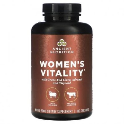 Dr. Axe / Ancient Nutrition, Women's Vitality, 180 капсул / Женское здоровье | Аптека | V4.Ru: Маркетплейс