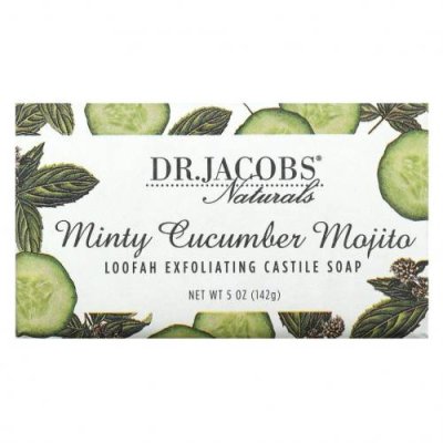 Dr. Jacobs Naturals, Отшелушивающее кастильское мыло с люфой, мохито с мятой и огурцом, 142 г (5 унций) / Кастильское мыло | Аптека | V4.Ru: Маркетплейс