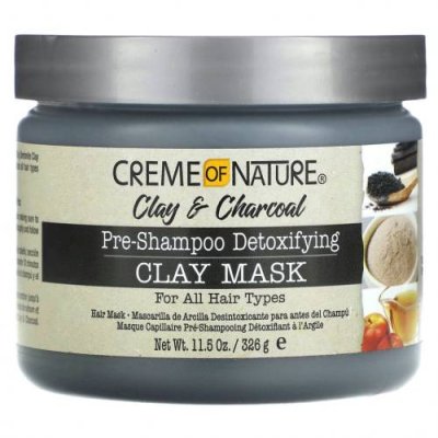 Creme Of Nature, Clay & Charcoal, детоксифицирующая маска из глины перед шампунем, 326 г (11,5 унции) / Уход за волосами | Аптека | V4.Ru: Маркетплейс