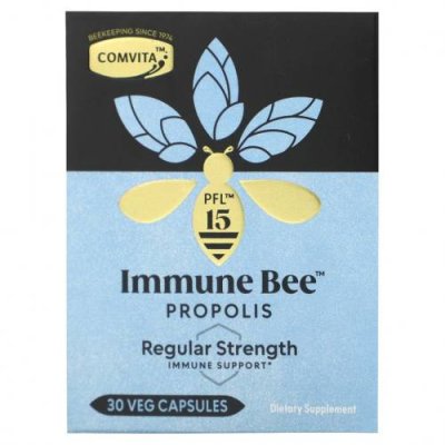 Comvita, Immune Bee Propolis, Regular Strength Immune Support, PFL15, 30 Veg Capsules / Прополис | Аптека | V4.Ru: Маркетплейс