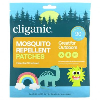 Cliganic, Средство от комаров, патчи Positive Vibes, с эфирным маслом, 90 патчей / Репелленты от насекомых | Аптека | V4.Ru: Маркетплейс