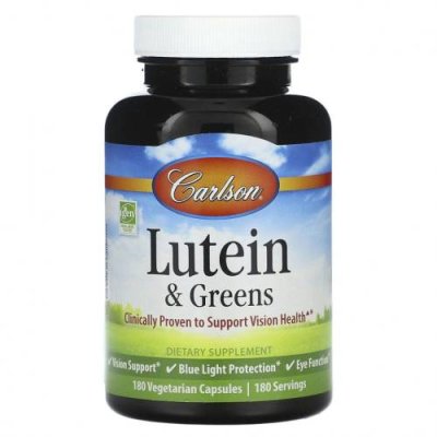 Carlson, Lutein & Greens, 180 Vegetarian Capsules / Лютеин и зеаксантин | Аптека | V4.Ru: Маркетплейс