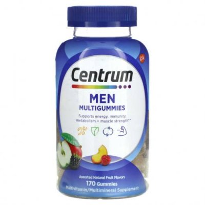 Centrum, Мультивитамины для мужчин, ассорти из натуральных фруктов, 170 жевательных таблеток / Мужские мультивитамины | Аптека | V4.Ru: Маркетплейс