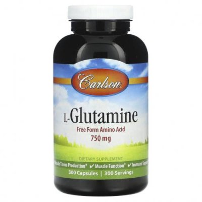 Carlson, L-Glutamine, 750 mg, 300 Capsules / L-глютамин | Аптека | V4.Ru: Маркетплейс