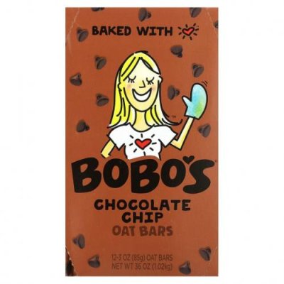 Bobo's Oat Bars, Овсяные батончики с шоколадной крошкой, 12 батончиков, по 85 г (3 унции) / Батончики для перекуса | Аптека | V4.Ru: Маркетплейс