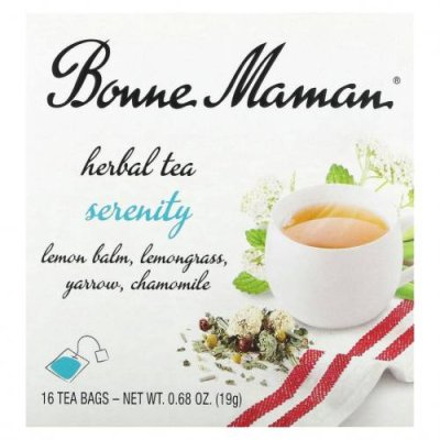 Bonne Maman, Herbal Tea, Serenity, без кофеина, 16 чайных пакетиков, 19 г (0,68 унции) / Травяной чай | Аптека | V4.Ru: Маркетплейс