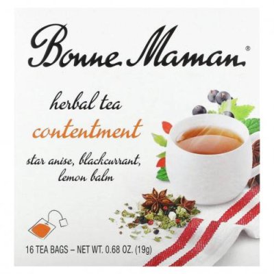 Bonne Maman, Herbal Tea, Contentment, без кофеина, 16 чайных пакетиков по 1,2 г (0,04 унции) / Травяной чай | Аптека | V4.Ru: Маркетплейс