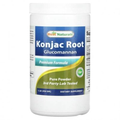 Best Naturals, Konjac Root Glucomannan, Premium Formula, 1 lb (454 g) / Глюкоманнан | Аптека | V4.Ru: Маркетплейс