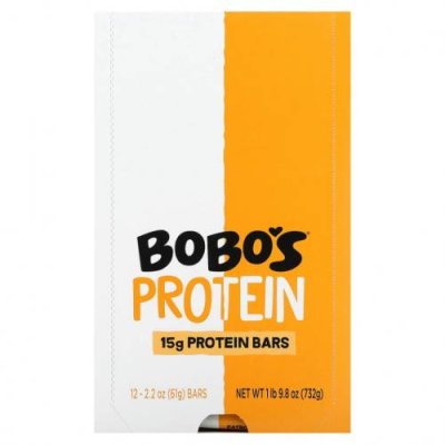 Bobo's Oat Bars, Protein Bars, арахисовая паста с шоколадной крошкой, 12 батончиков, 61 г (2,2 унции) / Батончики для перекуса | Аптека | V4.Ru: Маркетплейс