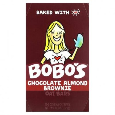 Bobo's Oat Bars, Овсяные батончики с шоколадом и миндалем, 12 батончиков, по 85 г (3 унции) / Батончики для перекуса | Аптека | V4.Ru: Маркетплейс