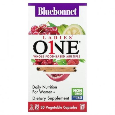 Bluebonnet Nutrition, Ladies 'ONE, комплексные продукты на основе цельных продуктов, 30 растительных капсул / Женские мультивитамины | Аптека | V4.Ru: Маркетплейс