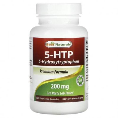 Best Naturals, 5-HTP (5-гидрокситриптофан), 200 мг, 120 вегетарианских капсул / 5-HTP (гидрокситриптофан) | Аптека | V4.Ru: Маркетплейс