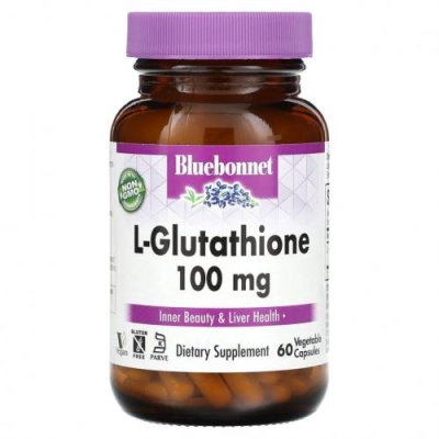 Bluebonnet Nutrition, L-глутатион, 100 мг, 60 растительных капсул / L-глутатион | Аптека | V4.Ru: Маркетплейс