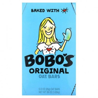 Bobo's Oat Bars, Оригинальные овсяные батончики, 12 батончиков, 85 г (3 унции) / Батончики для перекуса | Аптека | V4.Ru: Маркетплейс