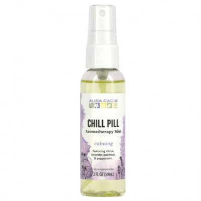 Aura Cacia, Chill Pill мист Essential Solutions, 2 жидких унции (59 мл) / Освежители воздуха и белья | Аптека | V4.Ru: Маркетплейс