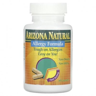 Arizona Natural, Allergy Formula, 60 капсул / Аскорбиновая кислота | Аптека | V4.Ru: Маркетплейс