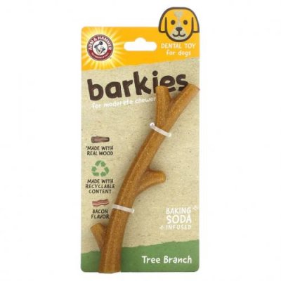 Arm & Hammer, Barkies for Moderate Chewers, стоматологическая игрушка для собак, ветка дерева, бекон, 1 игрушка / Уход за полостью рта для питомцев | Аптека | V4.Ru: Маркетплейс