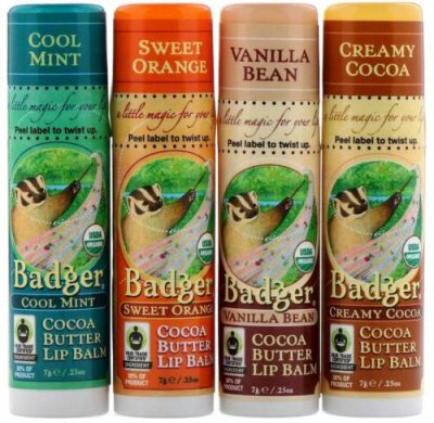 Badger Company, Organic, набор бальзамов для губ с маслом какао, 4 упаковки по 7 г (0,25 унции) / Бальзам для губ | Аптека | V4.Ru: Маркетплейс