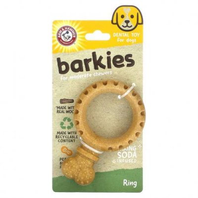 Arm & Hammer, Barkies for Moderate Chewers, стоматологическая игрушка для собак, кольцо, арахисовая паста, 1 игрушка / Уход за полостью рта для питомцев | Аптека | V4.Ru: Маркетплейс