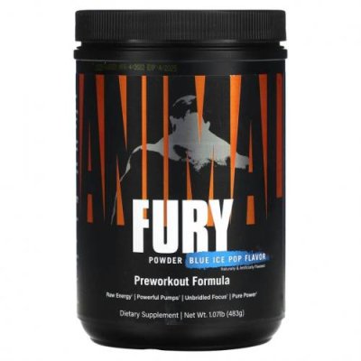 Animal, Fury Powder, Blue Ice Pop, 483 г (1,07 фунта) / Стимуляторы | Аптека | V4.Ru: Маркетплейс