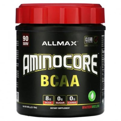 ALLMAX, AMINOCORE BCAA, арбуз, 945 г (2,1 фунта) / BCAA | Аптека | V4.Ru: Маркетплейс