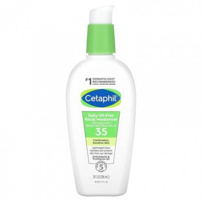 Cetaphil, Ежедневное увлажняющее средство для лица без масла, с солнцезащитным кремом, SPF 35, 88 мл (3 жидк. Унции) / Солнцезащитные средства, лицо | Аптека | V4.Ru: Маркетплейс