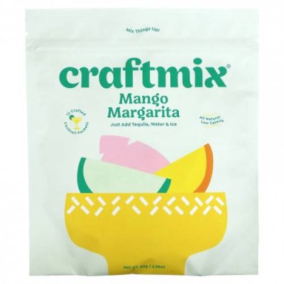 Craftmix, Пакетики для коктейлей, манго и маргарита, 12 пакетиков, 84 г (2,96 унции) / Напитки | Аптека | V4.Ru: Маркетплейс