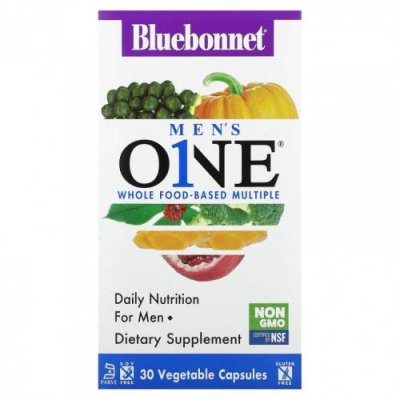 Bluebonnet Nutrition, Men's One, 30 растительных капсул / Мужские мультивитамины | Аптека | V4.Ru: Маркетплейс