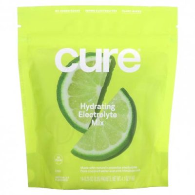 Cure Hydration, Увлажняющая смесь электролитов, лайм, 14 пакетиков по 8,3 г (0,29 унции) / Гидратация и электролиты | Аптека | V4.Ru: Маркетплейс