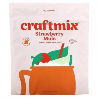 Craftmix, Коктейльная смесь, клубника, 12 пакетиков, 84 г (2,96 унции) / Напитки | Аптека | V4.Ru: Маркетплейс