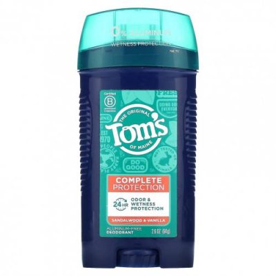 Tom's of Maine, Дезодорант для комплексной защиты, без алюминия, сандаловое дерево и ваниль, 64 г (2,6 унции) / Дезодоранты | Аптека | V4.Ru: Маркетплейс